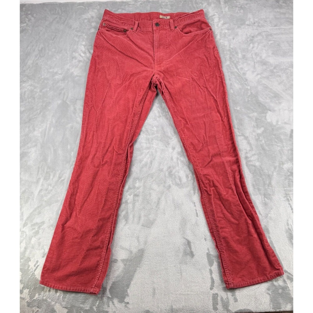 Polo Ralph Lauren Straight Pants Men's 33x32 Red Corduroy 100% Cotton